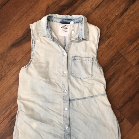 Cheap Monday acid wash denim dress size Large - Picture 3 of 7